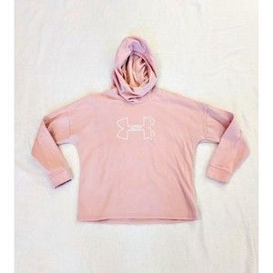 Under Armour Sweatshirt Pink Cowl Neck Pullover Loose Fit Hoodie Women's Large